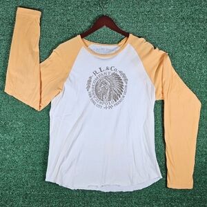 Ralph Lauren Vintage Polo Jeans Co. "Chief" Baseball Style Tee / Mens Size M